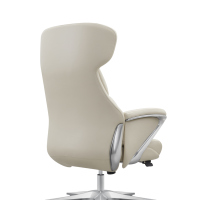 Fauteuil de Direction Commercial Inclinable en Cuir de Vachette avec Appui-tête, Dossier Haut, Pivotant – Mobilier de Bureau pour la Rénovation de Bureaux