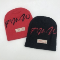 Unisex Custom Logo Beanie Hoed 3d Geborduurde Cartoon Fruit Karakter Patronen Warm Fuzzy Materiaal Voor Modieus Outdoor