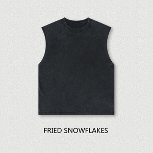 Camiseta sin Mangas de Estilo Retro Vintage, Lavada, de 275 g, Estilo Hip Hop, Nueva Llegada, Informal, con Logotipo Personalizado, Tie Dye - Product Image 2