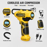 8.4V 150PSI 10.5Bar Cordless Tire Inflator Portable Digital Air Compressor USB Rechargeable Auto Stop Pump for Car Bike Ball OEM
