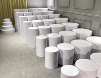 Support à gâteau rotatif portable personnalisé, style moderne, cylindre en plastique, hauteur réglable pour les événements d'anniversaire