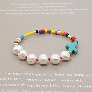 Fait à la main personnalisé Miyuki <span class=keywords><strong>Tila</strong></span> pour Bracelet pour femmes nouveau Design perlé croix arc-en-ciel <span class=keywords><strong>perle</strong></span> d'eau douce pour Bracelet mode - Product Image 4