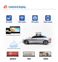 Letrero LED legible en exteriores, publicidad móvil P5 de doble cara para techo de coche, control remoto inalámbrico 4G, GPS, pantalla LED para techo de taxi