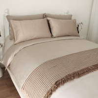Dune Color 65% Bambou 35% Coton 400T Literie de luxe Drap-housse et taie d'oreiller