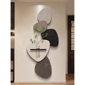 Hiện đại tối giản màu đen trắng xám pha lê thủy canh nhà máy tường nghệ thuật trừu tượng mô hình dọc lối vào treo bức tranh - Product Image 5