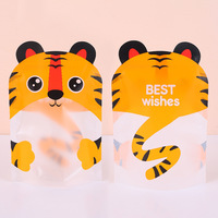Sachet alimentaire refermable RENHE en stock, en forme d'animal mignon, résistant à l'humidité, en PET/PE, avec fermeture éclair, pour bonbons et snacks, impression par gravure