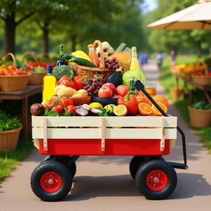 Carrito de Acero para Deportes al Aire Libre, Plataforma de Malla de Madera de Cuatro Ruedas, Personalizable OEM - Product Image 2