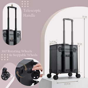 Professional Rolling <b>Makeup</b> <b>Case</b> with Drawers Large Cosmetic Train <b>Case</b> Organizer Nail Travel <b>Case</b> with <b>Makeup</b> Pouch - Product Image 5