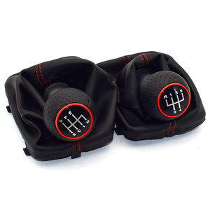 Pommeau de levier de vitesse de voiture <span class=keywords><strong>Audi</strong></span> A3 <span class=keywords><strong>S3</strong></span> Soufflet de protection 5/6 vitesses 12mm Point rouge en cuir de haute qualité - Product Image 4