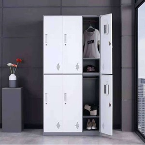 Armoire de laboratoire en acier avec portes vitrées pour le rangement de bureau, design industriel, usage commercial - Product Image 4