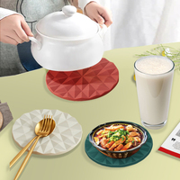 Sous-plat en silicone à motif géométrique losanges, résistant à la chaleur, antidérapant, support pour casseroles chaudes, dessous de verre, protection de table 16cm 24cm