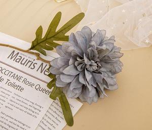 T-76 vente en gros haut de gamme plusieurs couleurs fleur de Dahlia artificielle pour désherber salon décoration florale fleur de soie - Product Image 6