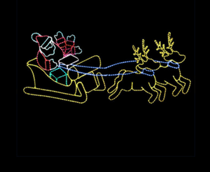 Guirnalda de <span class=keywords><strong>Luces</strong></span> Impermeable 2D con Diseño de Trineo de Santa Claus y Renos para Decoración Navideña de Exteriores - Product Image 4