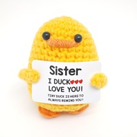 Wowei Poupée Canard Jaune au Crochet Fait Main avec Cœur, Figurine et Jouet de Soutien Énergétique pour la Décoration Intérieure et les Cadeaux