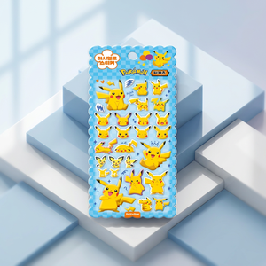 For <b>Marshmallow</b> PVC Stickers Pikaed Cartoon Soft Squishy 3D Puffy UV Printed Diary Laptop Phone Deco Kids Anime Korea - Product Image 1