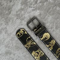 Ceinture Jiahao à motif de personnage manga, noire, nostalgique, pour homme, style punk Y2K, personnalisable