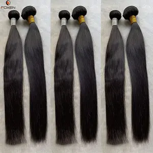 Paquetes de cabello crudo Foxen 12a Proveedores de cabello crudo vietnamita Tejido natural Cutícula alineada Extensiones de cabello liso de hueso virgen humano