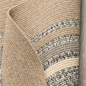 Tapis en cuir de jute, tapis doux pour le sol, 4x6, tapis d'extérieur pour le porche, le salon, moderne, haut de gamme, matériau naturel pur, hiver - Product Image 4