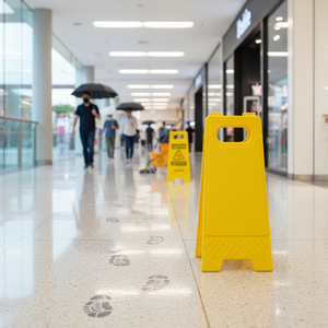 Señalización de Advertencia para Piso Escorregiante, Portátil, Ligera (0.76kg), Marco en Blanco para Señalización de Advertencia, 300x630mm, Ileritraffic ILTZ5000, Color Amarillo - Product Image 3