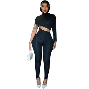 New Fashion Solid Color Sexy Jumpsuit Irregularity High Waist Hole Good Quality Elegant Jumpsuit For Ladies 2024