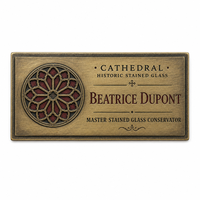 Services de personnalisation de badges en métal gravé, badges nominatifs en laiton gravé avec support pour le personnel d'hôtel, les équipes scolaires et les événements
