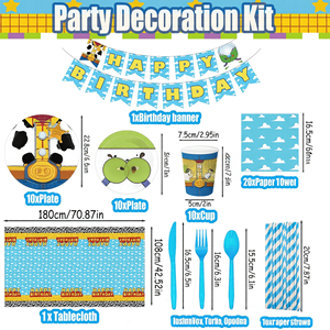 Lots de vaisselle jetable écologique en papier, thème cowboy de dessin animé, pour fêtes et <span class=keywords><strong>d</strong></span>écorations - Product Image 2