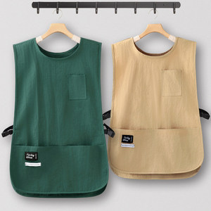Tablier de beauté personnalisé avec logo, style gilet, vêtement de <span class=keywords><strong>travail</strong></span>, sur mesure, tendance, imperméable et résistant à l'huile, pour kitc - Product Image 2