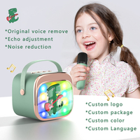Mesin Karaoke Mini Portabel dengan Unit Audio Retro, Speaker DAC Anak-anak, dan Mikrofon untuk Pemutaran Musik & Lagu
