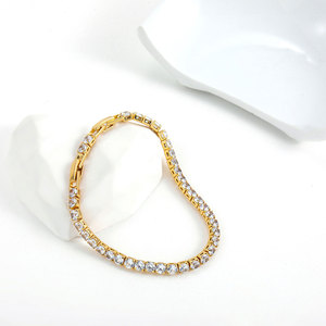 Modernas Pulseras y Brazaletes de Tenis de Acero Inoxidable 316L con Baño de Oro de 14k y 18k y Circonitas para Mujer, que no se deslustran - Product Image 4