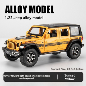 Coche de Metal a Escala 1:24 Jeep <span class=keywords><strong>Rubicon</strong></span> con Sonido y Luces, Puertas Abatibles, Decoración Coleccionable, Modelo de Coche de Metal - Product Image 6