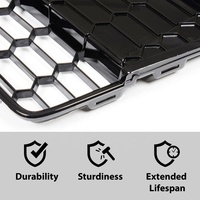 Grille inférieure du pare-chocs avant 3 pièces compatible avec Ford Focus S/SE 2012-2014, grille de pare-chocs avant en nid d'abeille