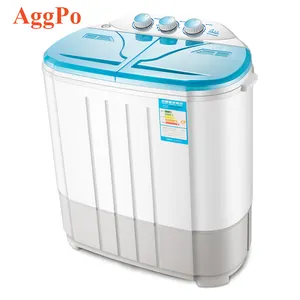 Electric Twin Tub Mini Laundry Washer and Spin Dryer Combo Laundry Machine with Drain Hose for Apartments