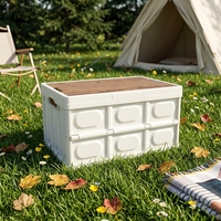 Boîte solide multifonctionnelle Emboîtable Pliable Empilable Conception PP Plastique Livre Jouets Article Caisse de stockage pour Camping Logistique