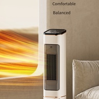 Ventilateur chauffant électrique sur pied en métal 2000W avec protection contre la surchauffe, céramique PTC portable, minuterie 12 heures, commande tactile, flamme 3D