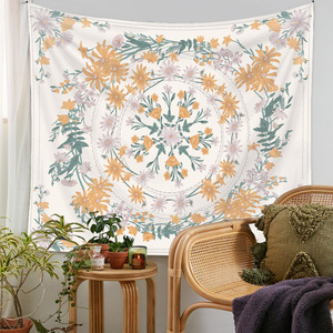 Tapiz de pared floral impreso personalizado moderno con marco poliéster lavable a máquina - Product Image 2