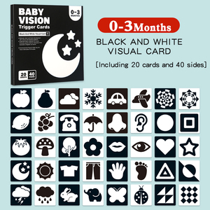 Flashcard para bebés de alto contraste, tarjeta de actividad de aprendizaje de estimulación Visual colorida en blanco y negro para bebés de 0-3-6-12-36 <span class=keywords><strong>meses</strong></span> - Product Image 6