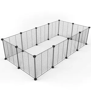 Portable Indoor Small Animal Cage Metal Yard Fence Guinea Pigs Rabbits Kennel Crate Fence Tent Pet Playpen