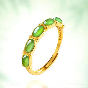 Bagues en jade néphrite naturel de Hotan, argent S925 incrusté, bijoux pour femmes, charme tendance, cadeau avec certificat d'évaluation D1019 - Product Image 1