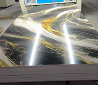 Panneau mural en PVC facile à nettoyer, feuille de marbre UV pour crédence de cuisine et salle de bain