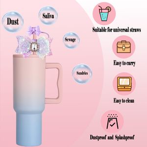 ฝาครอบหลอดดูดซิลิโคนแบบใช้ซ้ำได้ ลายโบว์ผูกโบว์ สำหรับตกแต่งแก้วน้ำ ขนาด 30 และ 40 ออนซ์ - Product Image 2