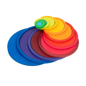 Hot New DIY Wooden Rainbow Puzzle Blocks Nesting Cartoon Building Toy for Kids Baby & Toddlers CPC CE Certified - Product Image 1