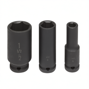 Juego de llaves de impacto largas Fervi de 1/2 pulgada con punta de 6 puntas métricas para reparación automotriz - Product Image 2