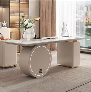 Scrivania per Computer in Stile Minimalista Italiano Moderno, Estensibile, in Acciaio Inox e MDF, per Studio e <span class=keywords><strong>Lavoro</strong></span> - Product Image 1