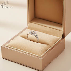 แหวนหมั้นเพชรสีขาวสีทอง18K แหวนแต่งงานสำหรับเจ้าสาวสไตล์คลาสสิก - Product Image 6