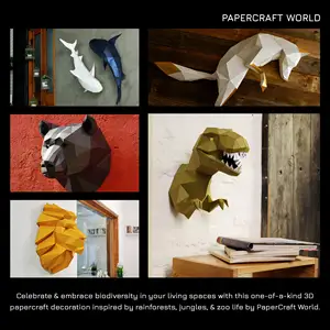 Décoration murale et artistique animalière en papier 3D-Kits de modèles d'animaux 3D pré-pliés et prédécoupés en papier-Papier perlé 250g