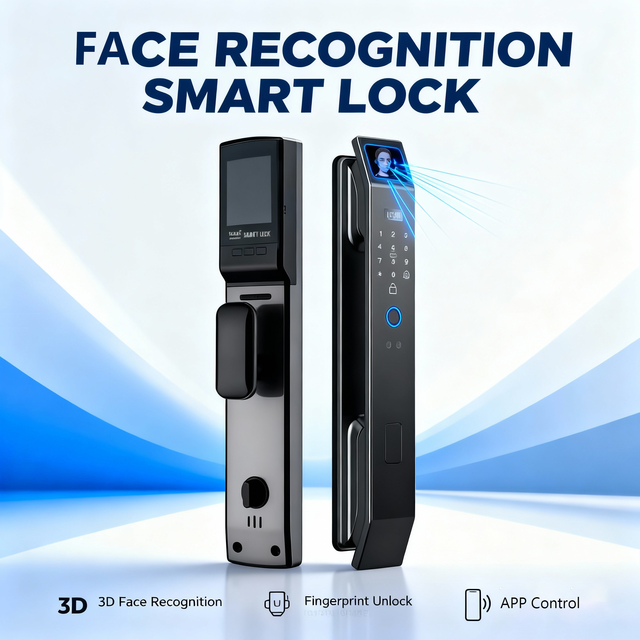Hot Selling 3D Face Recognition TUYA APP Smart Door Lock for Home Office Security