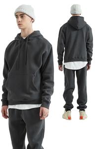 Customized Men's Pullover Hoodie Tracksuits <b>Oversized</b> Drop Shoulder 100% Cotton Fleece Casual With <b>Jogger</b> Set Men's Tracksuits - Product Image 4