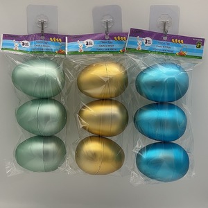 Œufs de Pâques dorés brillants décoratifs 2025, œufs métalliques dorés pour les fournitures de fête de Pâques, faveur, œufs dorés en plastique - Product Image 4