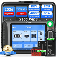 Programador de Llaves de Auto X100 PAD3, Herramienta de Diagnóstico para Autos, Codificación de ECU CAN FD/FCA, Escáner para Todas las Llaves Perdidas, 2 Años de Garantía