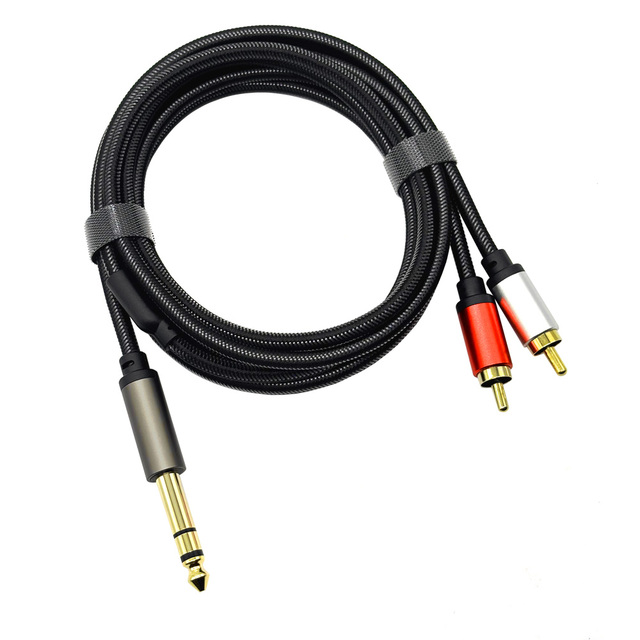 1/4" to RCA Audio Cable, Quarter Inch TRS to RCA Audio Cable 6.35mm Stereo Jack to Dual RCA Insert Cable Y Splitter Cable